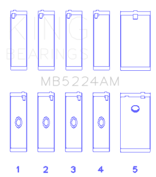 Picture of King Engine Bearings General Motors 400CI 6.6L V8 OHV Crankshaft Main Bearing Set (Set of 5)