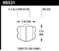Picture of Hawk 06-10 Chevy Corvette (OEM Pad Design) Front HPS Sreet Brake Pads