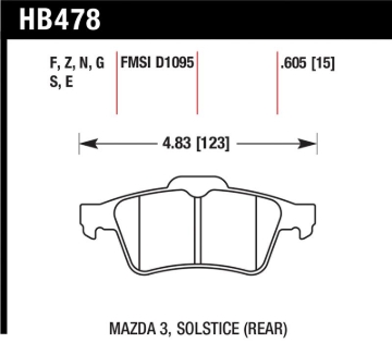 Picture of Hawk 13-14 Ford Focus ST / Mazda/ Volvo DTC-60 Race Rear Brake Pads