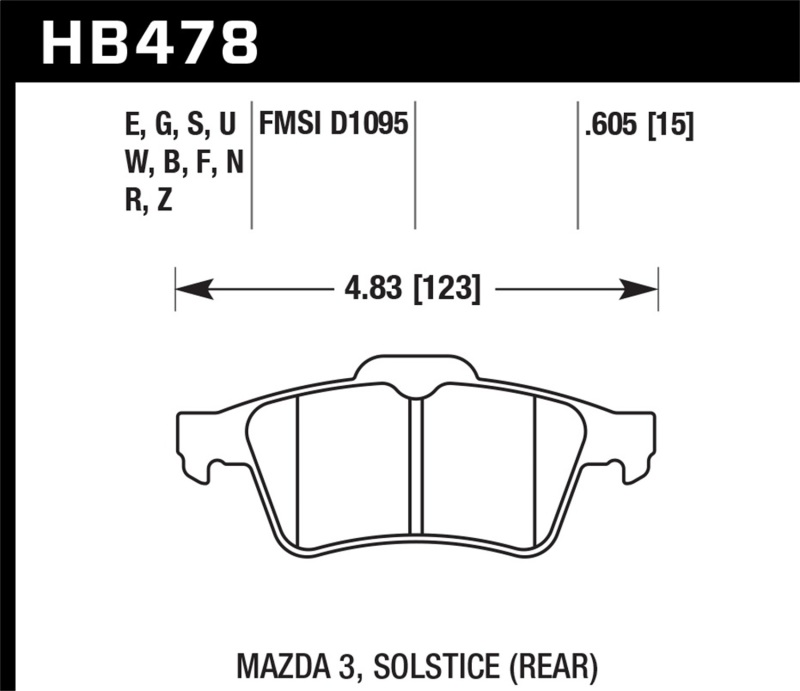 Picture of Hawk 13-14 Ford Focus ST / Mazda/ Volvo DTC-60 Race Rear Brake Pads