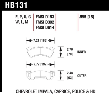 Picture of Hawk 79-84 Chevrolet C20/C30/G30/K20 Black Race Front Brake Pads