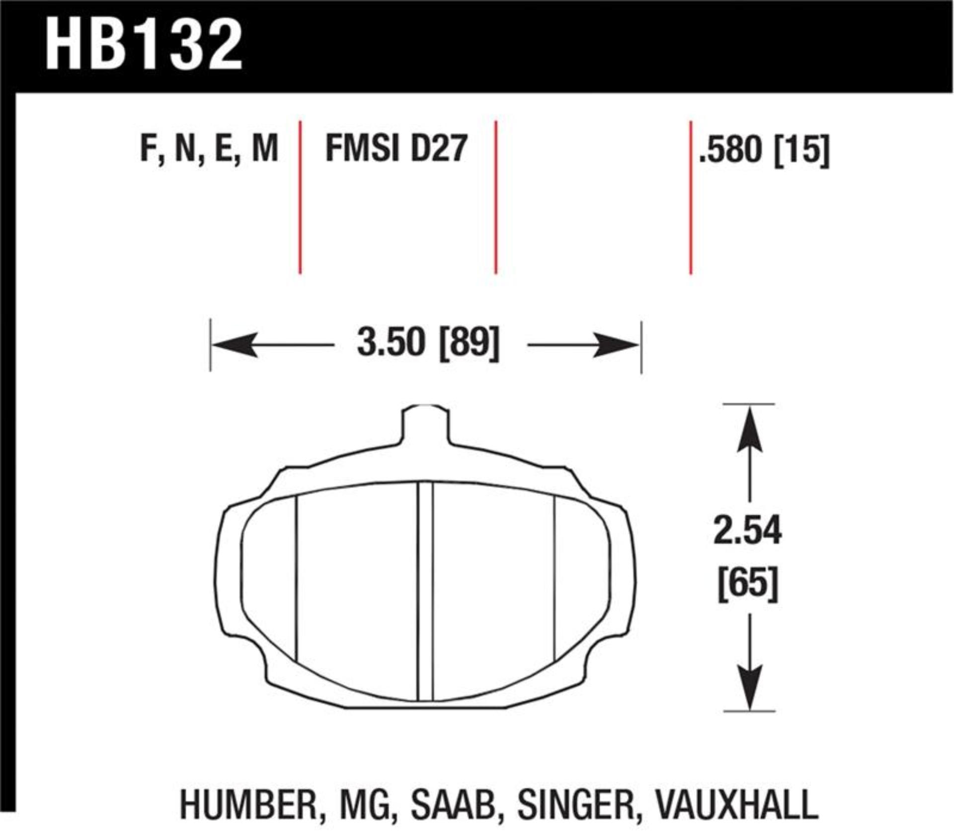 Picture of Hawk 62-81 MG MGB Black Race Front Brake Pads