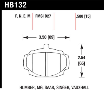 Picture of Hawk 62-81 MG MGB Black Race Front Brake Pads