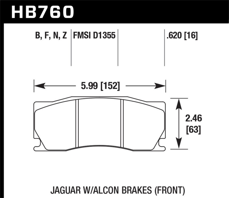 Picture of Hawk 08 -12 Jaguar XKR (w/ Alcon Brakes) Performance Ceramic Street Front Brake Pads