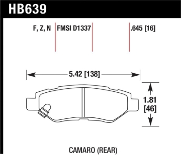 Picture of Hawk 10-15 Chevrolet Camaro 3.6L / 08-14 Cadillac CTS (w/JE5/J55 Brakes) DTC-60 Race Rear Brake Pads