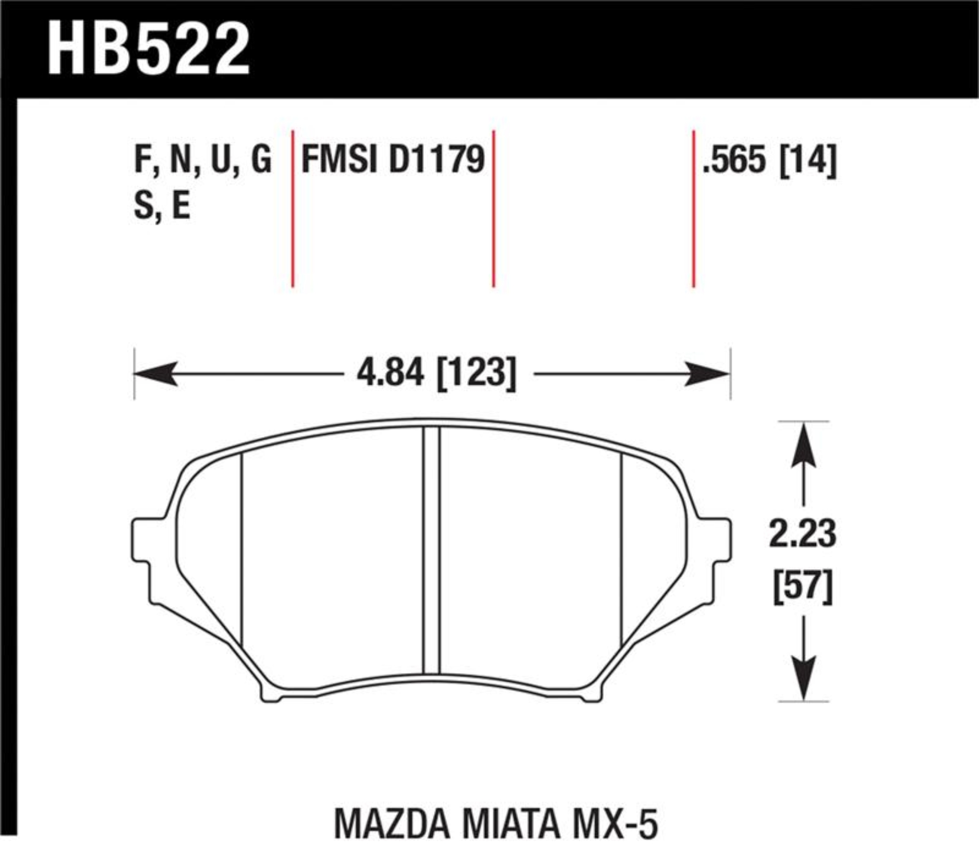 Picture of Hawk 06-14 Mazda MX-5 Miata (NC) DTC-70 Race Front Brake Pads