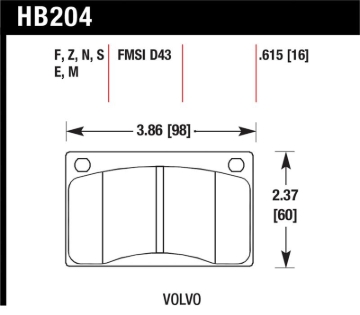 Picture of Hawk 90-93 Volvo 240 / 75-89 Volvo 245 HT-10 Race Front Brake Pads