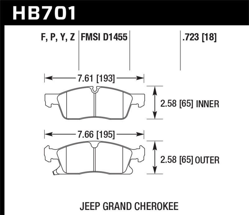 Picture of Hawk 11-14 Jeep Grand Cherokee (w/ 330mm/350mm Front Rotors) Super Duty Front Brake Pads
