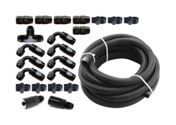 Picture of Torque Solution Braided Fuel Line Kit for -6 Aeromotive FPR: Subaru WRX 02-14 / Subaru STI 07-18