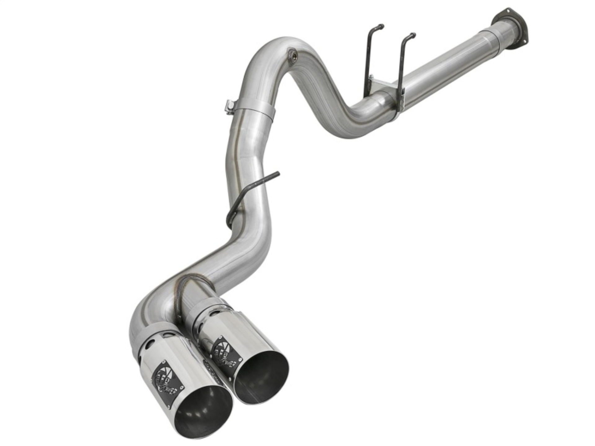 Picture of aFe Rebel XD 4in SS Down-Pipe Back Exhaust w/Dual Polished Tips 17-18 Ford Diesel Trucks V8-6.7L(td)
