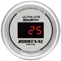 Picture of Autometer Ultra-Lite 2-1/16in 30INHG-30PSI Digital Silver Dial Vacuum/Boost Gauge w/ Red Led