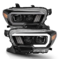 Picture of ANZO 2016-2017 Toyota Tacoma Projector Headlights w/ Plank Style Switchback Black w/ Amber