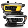 Picture of ANZO 2016-2017 Toyota Tacoma Projector Headlights w/ Plank Style Switchback Black w/ Amber