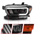 Picture of ANZO 2016-2017 Toyota Tacoma Projector Headlights w/ Plank Style Switchback Black w/ Amber