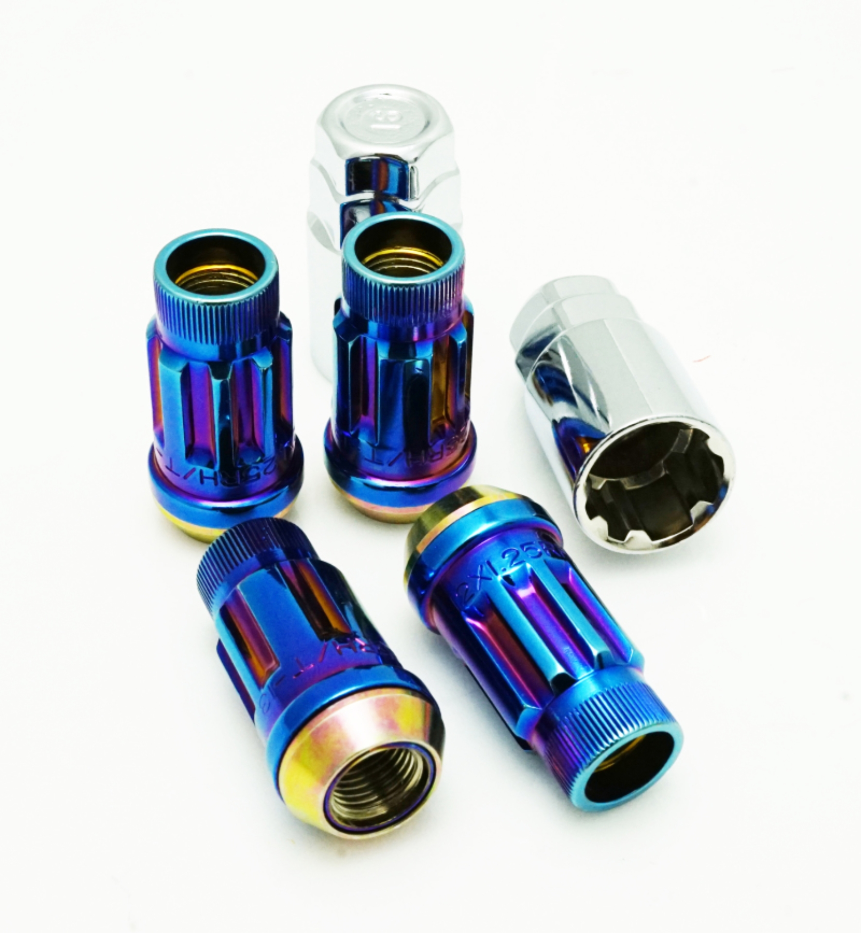 Picture of Wheel Mate Muteki SR45R Lock Set 12x1.25 45mm - Burned Blue Neon