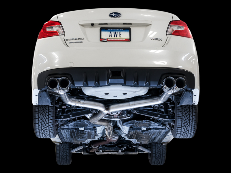 Picture of AWE Tuning Subaru WRX/STI VA/GV Sedan Track Edition Exhaust - Chrome Silver Tips (102mm)