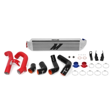 Picture of Mishimoto 2016+ Honda Civic 1.5T / 2017+ Honda Civic Si Silver Intercooler Kit w/Red Pipes