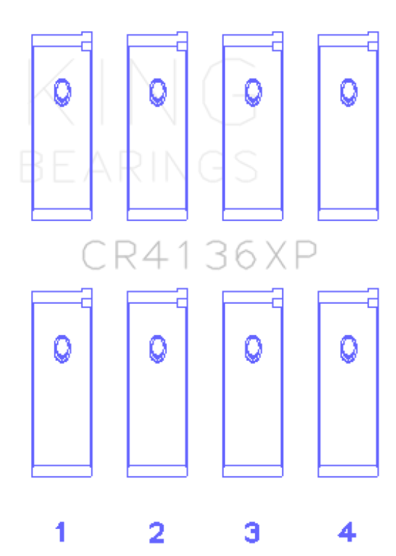 Picture of King Engine Bearings Nissan SR20DE/DET RWD (2.0L) (Size .026) Connecting Rod Bearing Set
