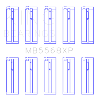 Picture of King Engine Bearings Honda D-Series F23A/F23Z 16V (Size .026) Crankshaft Main Bearings (Set of 5)