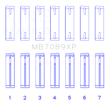 Picture of King Engine Bearings Volkswagen VR6 2.8L (Size .026) Crankshaft Main Bearings (Set of 7)