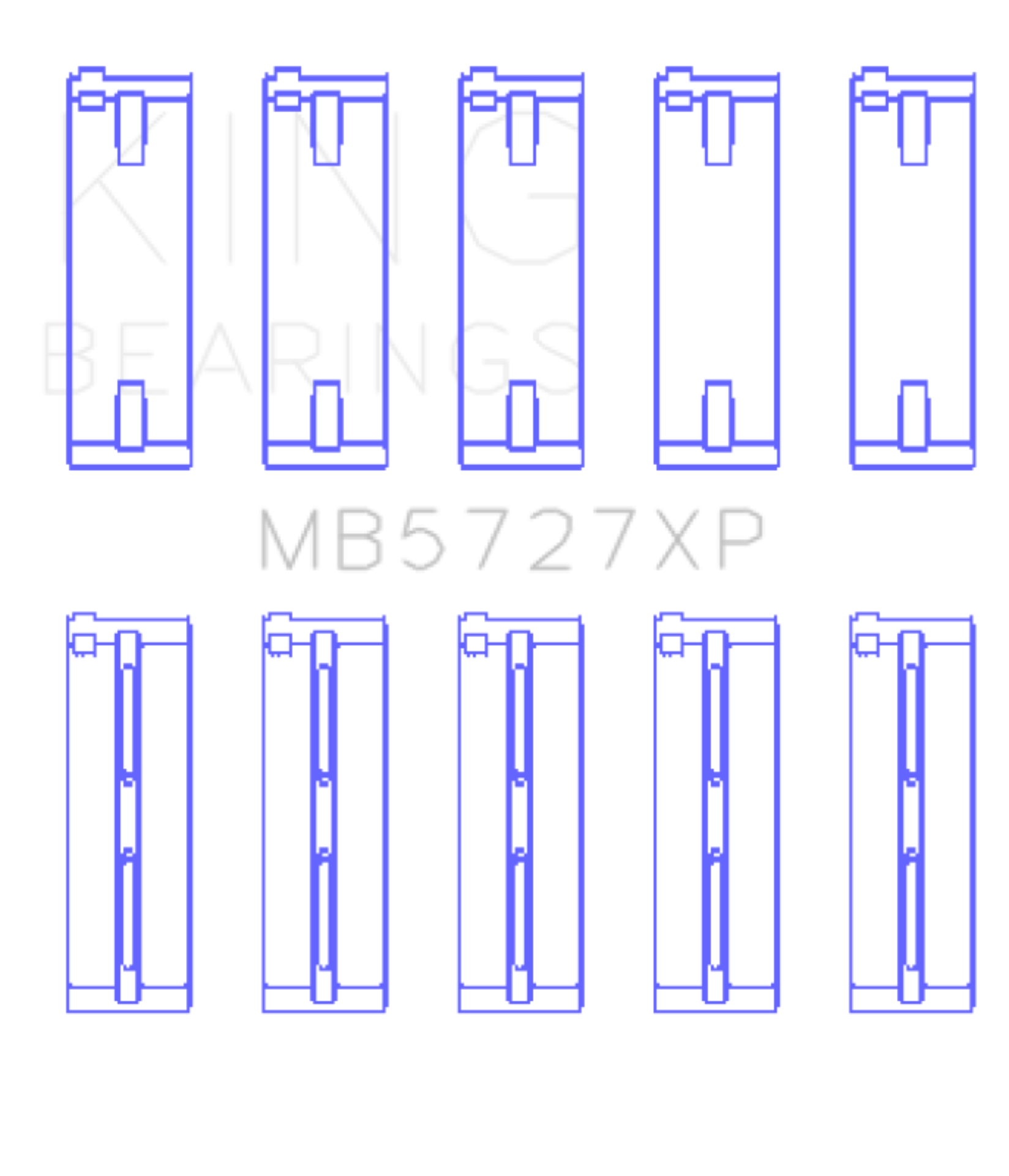 Picture of King Engine Bearings Suzuki M16A (Size .026) Crankshaft Main Bearings (Set of 5)