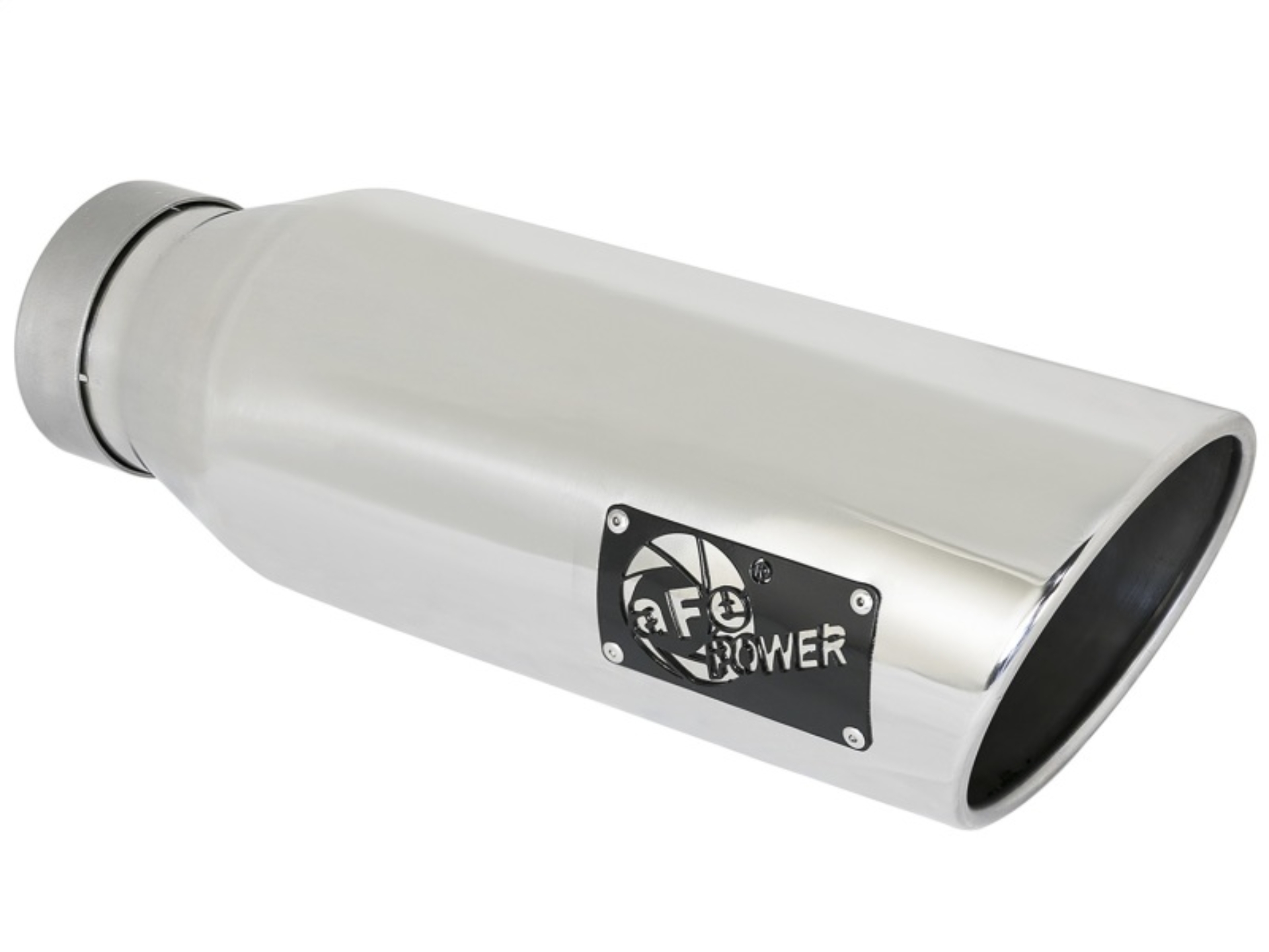 Picture of aFe MACH Force-XP 409 SS Exhaust Tip 4in In x 6in Out x 18in L Bolt-On Right