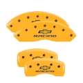 Picture of MGP 4 Caliper Covers Engraved Front & Rear Chevy Racing Yellow Power Coat Finish Black Characters