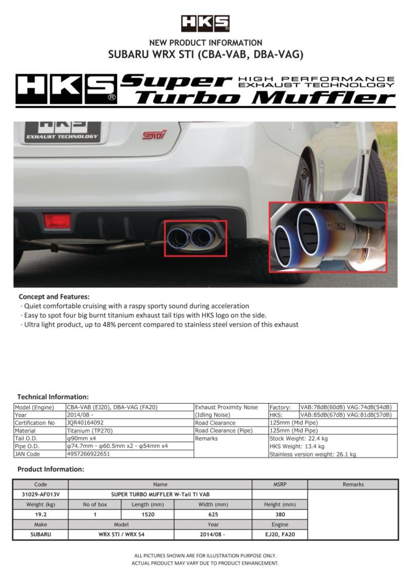 Picture of HKS Exhaust-Super Turbo Catback - 31029-AF013V