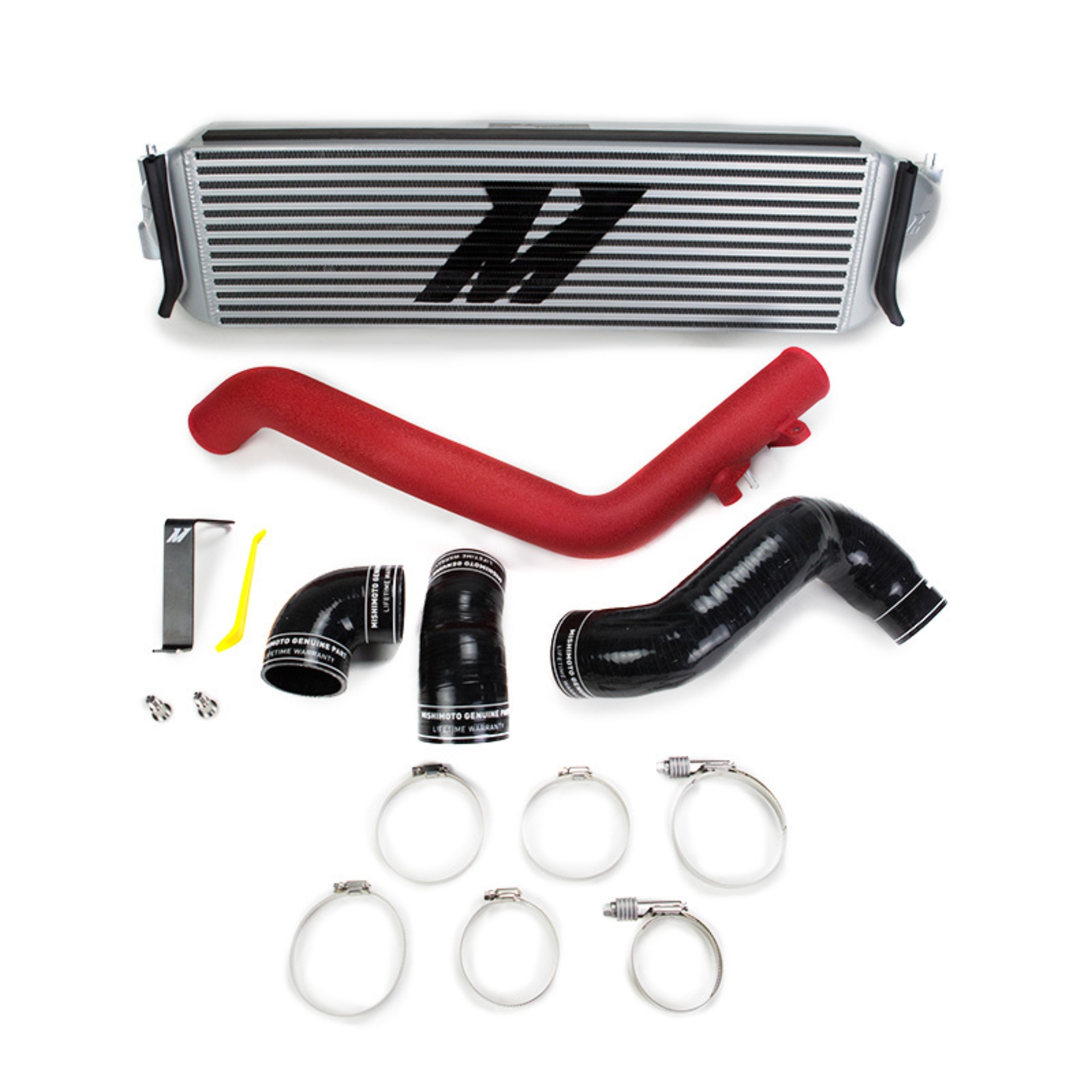 Picture of Mishimoto 2017+ Honda Civic Type R Intercooler Kit - Silver Intercooler Red Piping