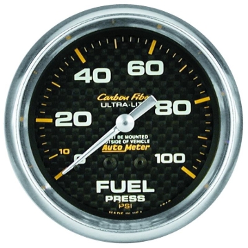 Picture of Autometer Carbon Fiber 66.7mm 0-15 PSI W/O ISO Fuel Pressure Gauge