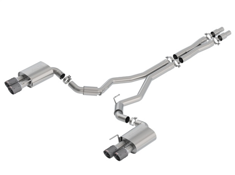 Picture of Borla 2018 Ford Mustang GT 5.0L AT/MT (w/o Valves) S-Type 3in Cat-Back Exhaust w/Carbon Fiber Tips