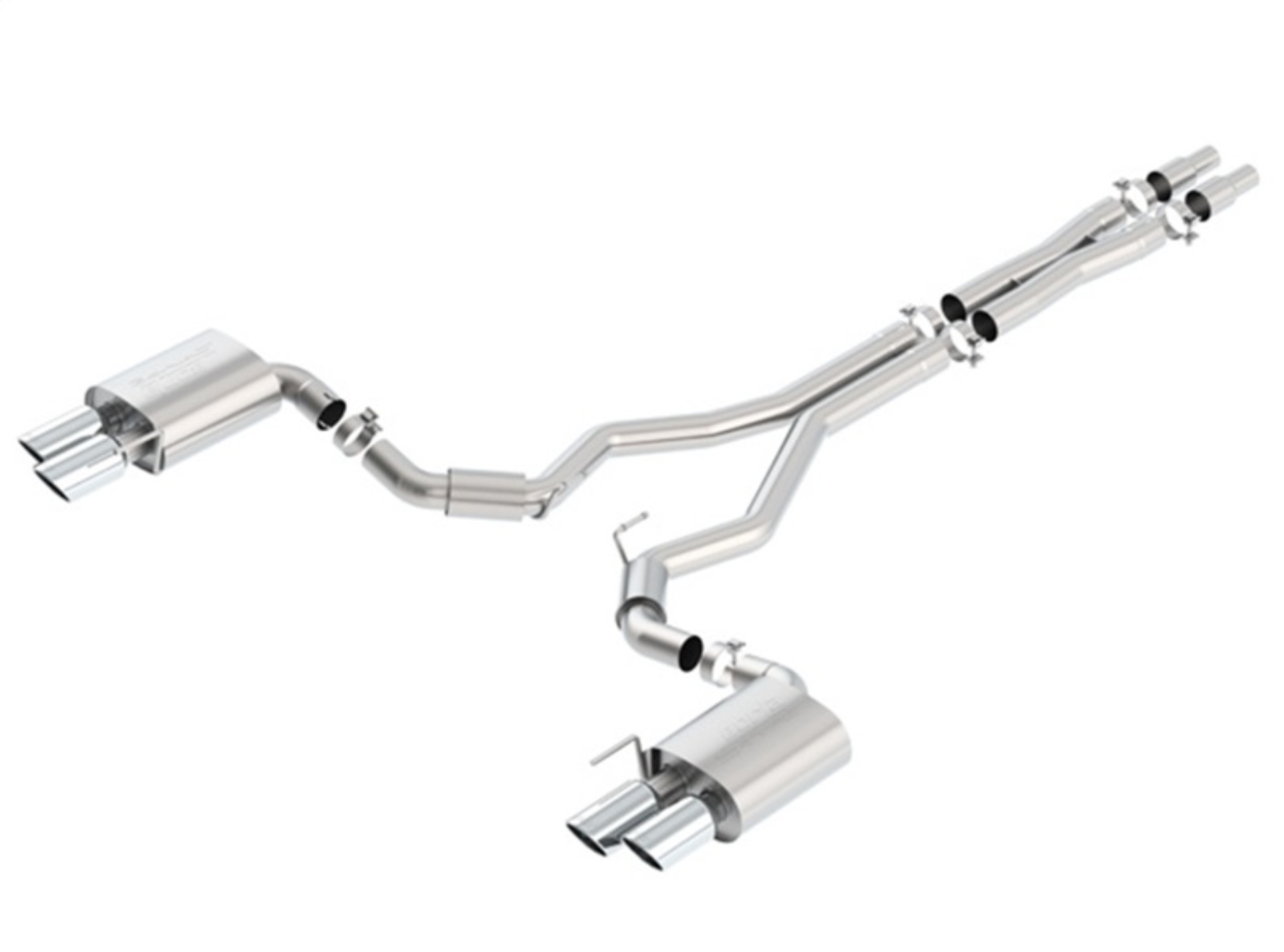 Picture of Borla 2018 Ford Mustang GT 5.0L AT/MT (w/o Valves) S-Type 3in Cat-Back Exhaust w/Polished Tips