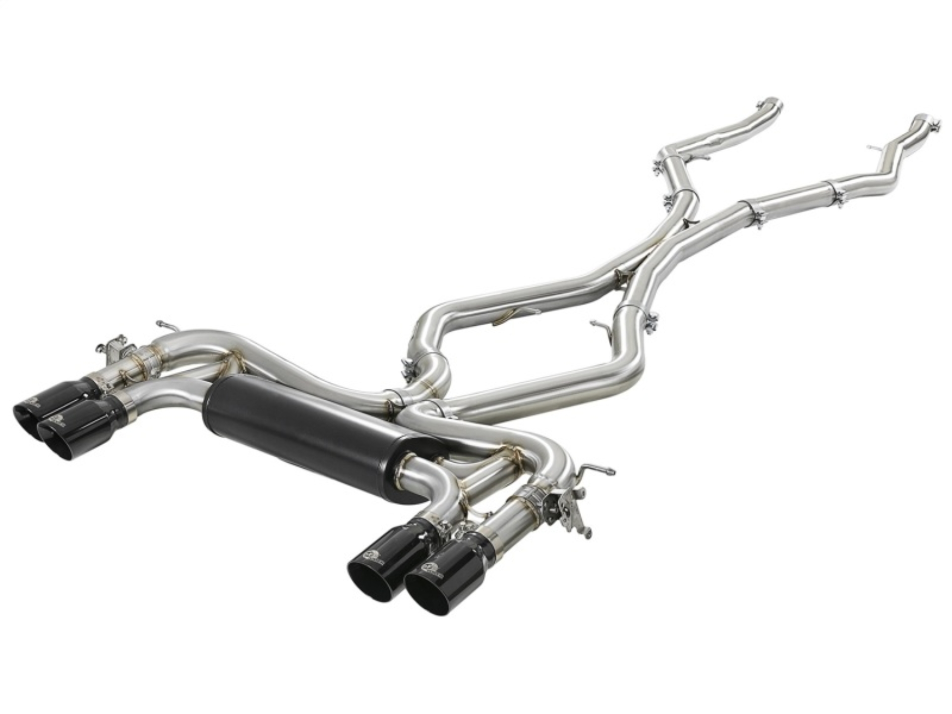 Picture of aFe MACH Force-Xp 3.5in. 304 SS C/B Exhaust System 15-18 BMW X5 M (F85) V8-4.4L (tt) - Black Tip