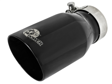 Picture of aFe MACH Force-Xp Universal 409 SS Single-Wall Clamp-On Exhaust Tip - Black