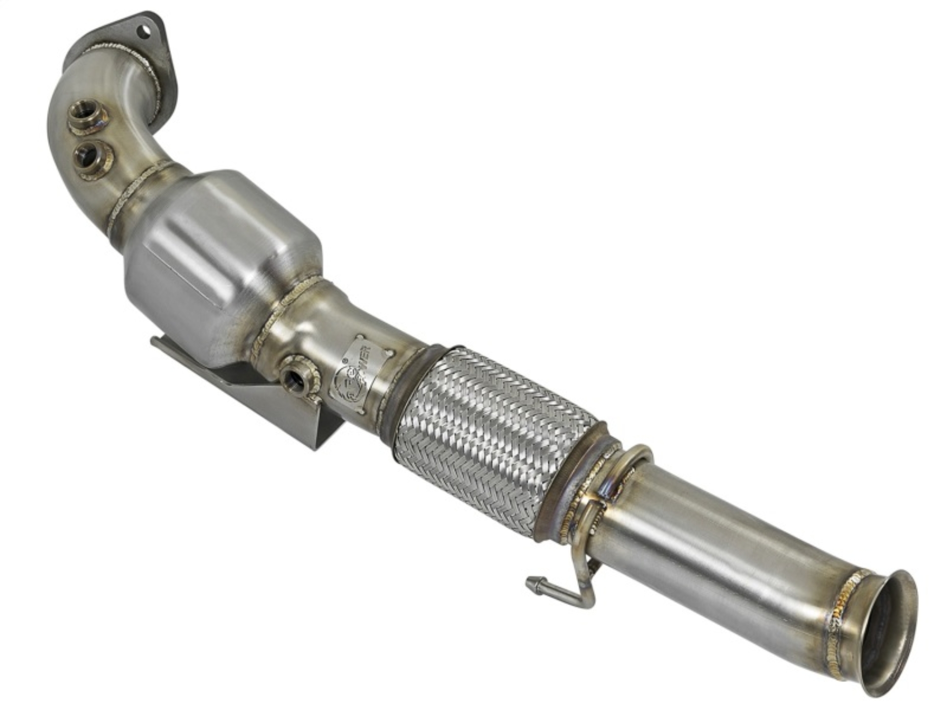 Picture of aFe Twisted Steel 3in. 304 SS Catted Series Downpipe 16-18 Ford Focus RS I4-2.3L (t)