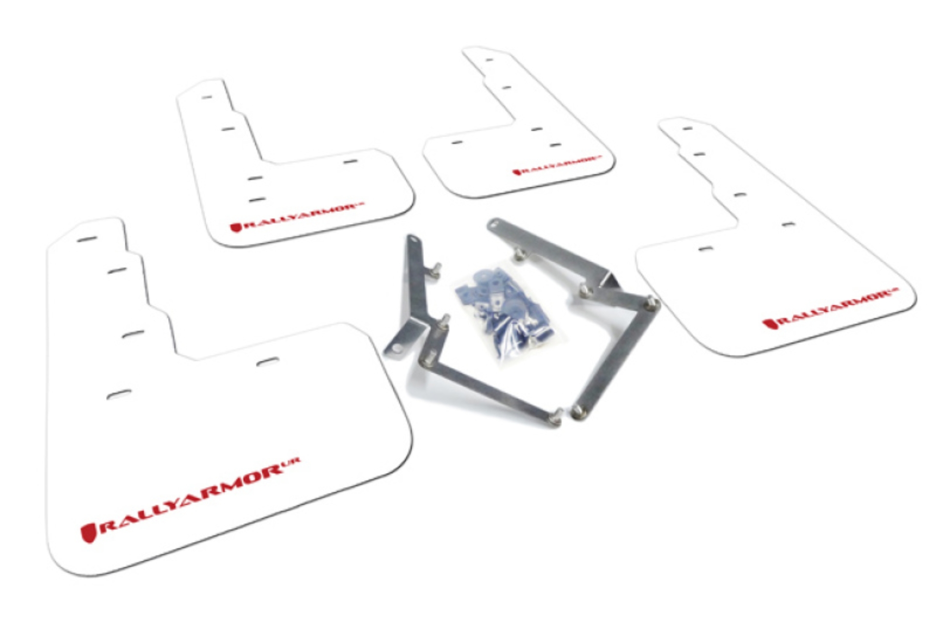 Picture of Rally Armor 17-22 Honda Civic Type R White UR Mud Flap w/Red Logo