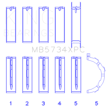 Picture of King Engine Bearings Ford 302 CID Coyote (Size STD) Performance Coated Main Bearing Set - Size STD