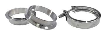 Picture of Torque Solution Stainless Steel V-Band Clamp & Flange Kit - 1.5in (44mm)