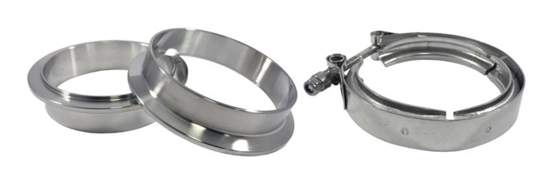Picture of Torque Solution Stainless Steel V-Band Clamp & Flange Kit - 3in (76mm)