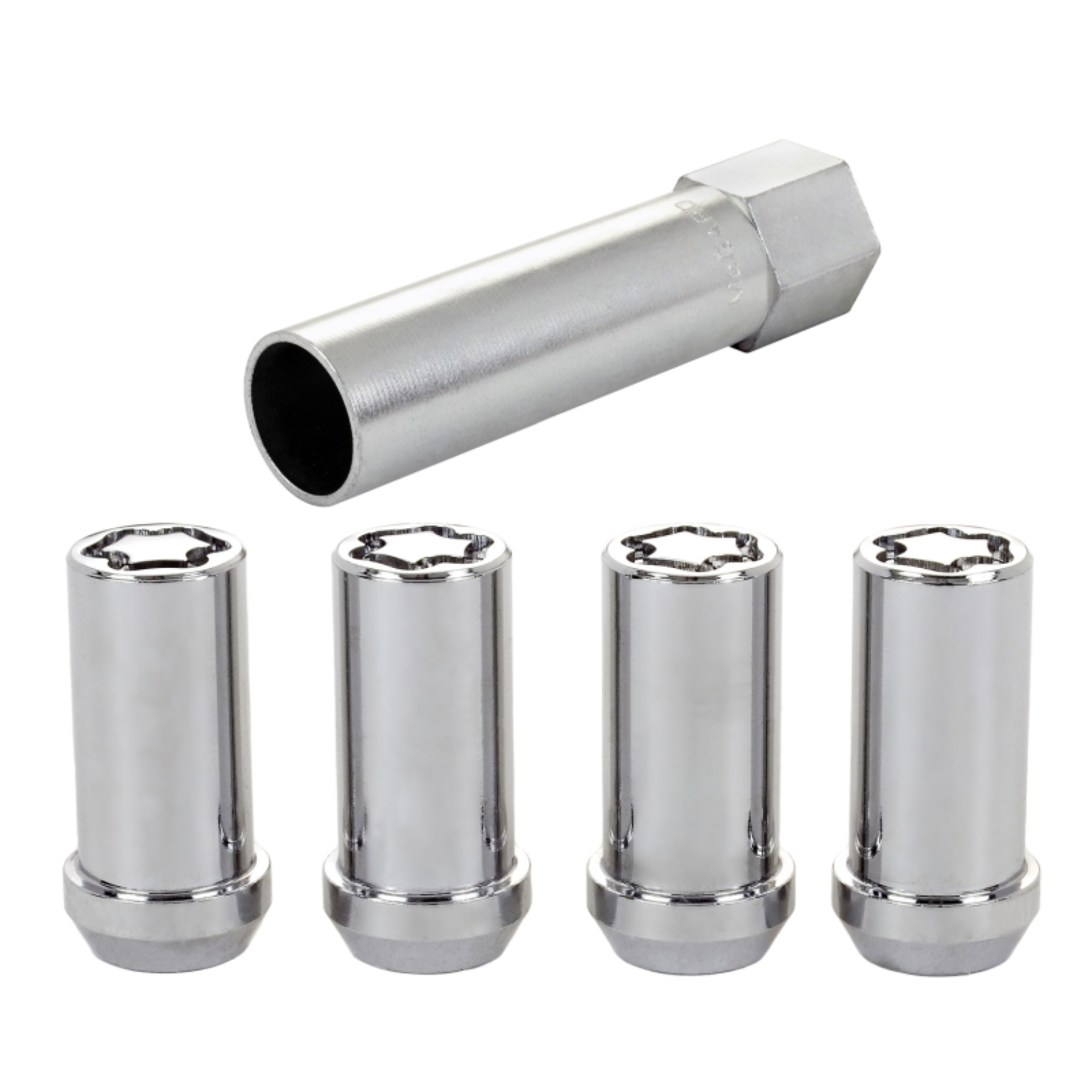 Picture of 1/2-20 Chrome Tuner Style Cone Seat Wheel Locks- 1.60 OAL