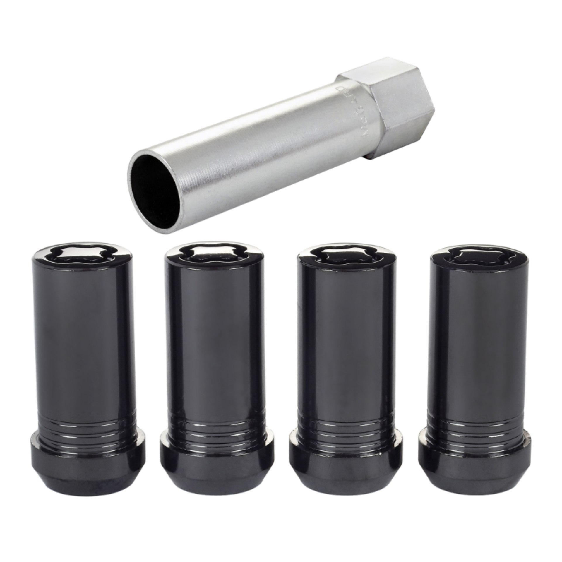 Picture of 1/2-20 Black Tuner Style Cone Seat Wheel Locks- 1.60 OAL
