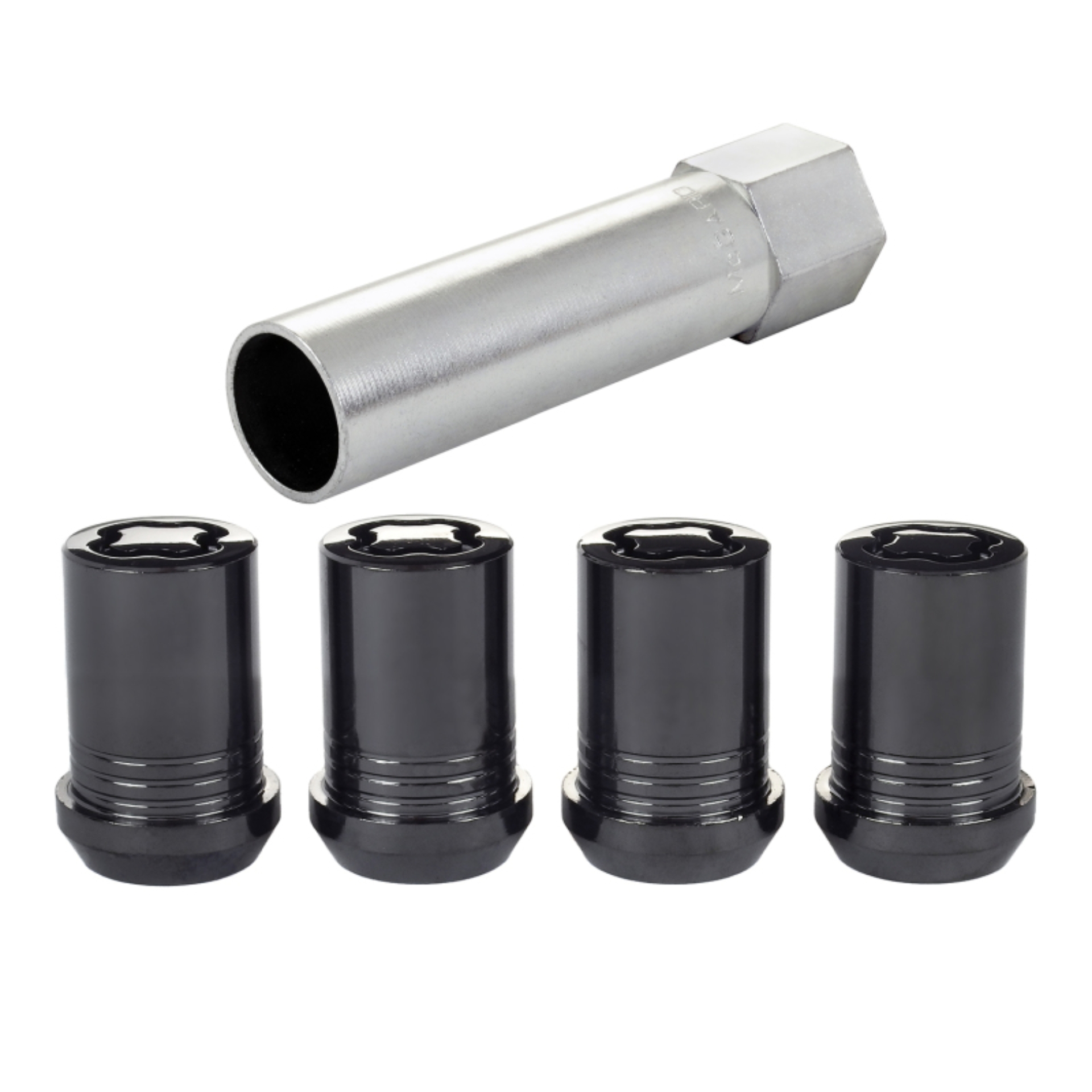 Picture of McGard Wheel Lock Nut Set - 4pk. (Tuner / Cone Seat) M12X1.25 / 13/16 Hex / 1.24in. Length - Black