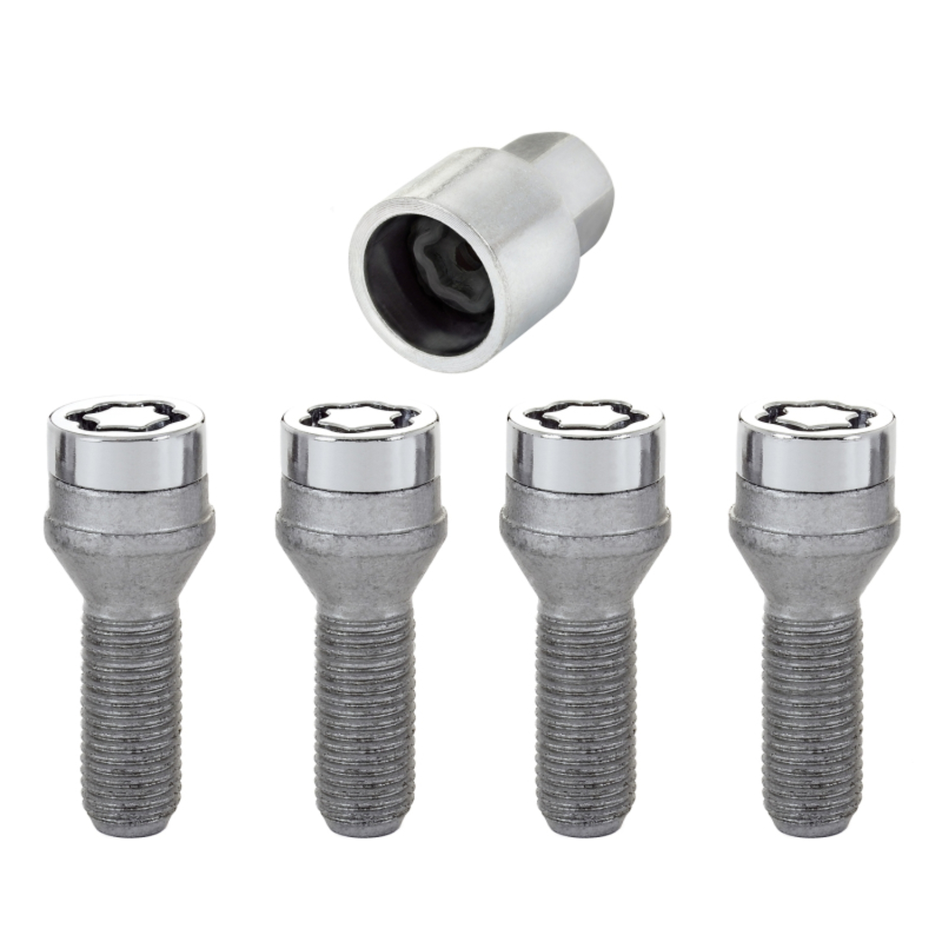 Picture of McGard Wheel Lock Bolt Set - 4pk. (Cone Seat) M14X1.5 / 19mm Hex / 31.0mm Shank Length - Chrome