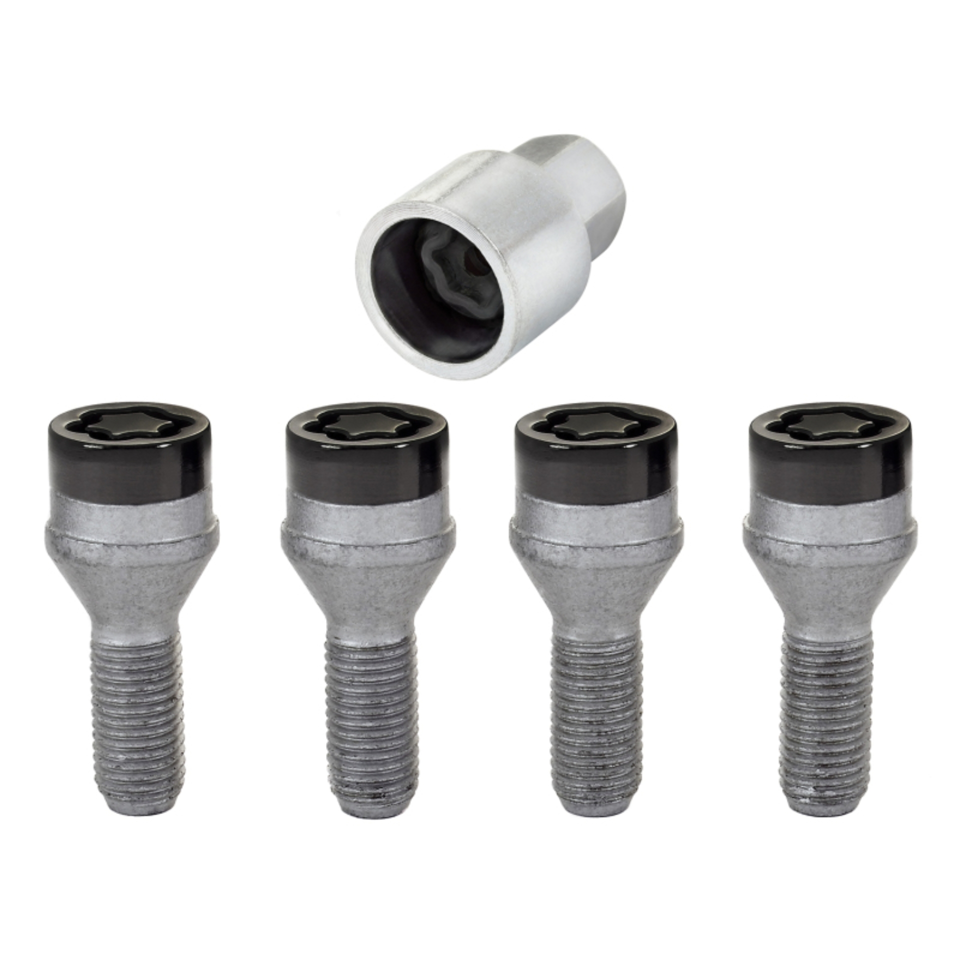 Picture of McGard Wheel Lock Bolt Set - 4pk. (Cone Seat) M12X1.25 / 19mm Hex / 25.6mm Shank Length - Black
