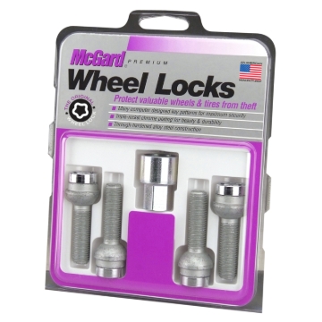 Picture of McGard Wheel Lock Bolt Set - 4pk. (Radius Seat) M14X1.5 / 17mm Hex / 45.0mm Shank Length - Chrome