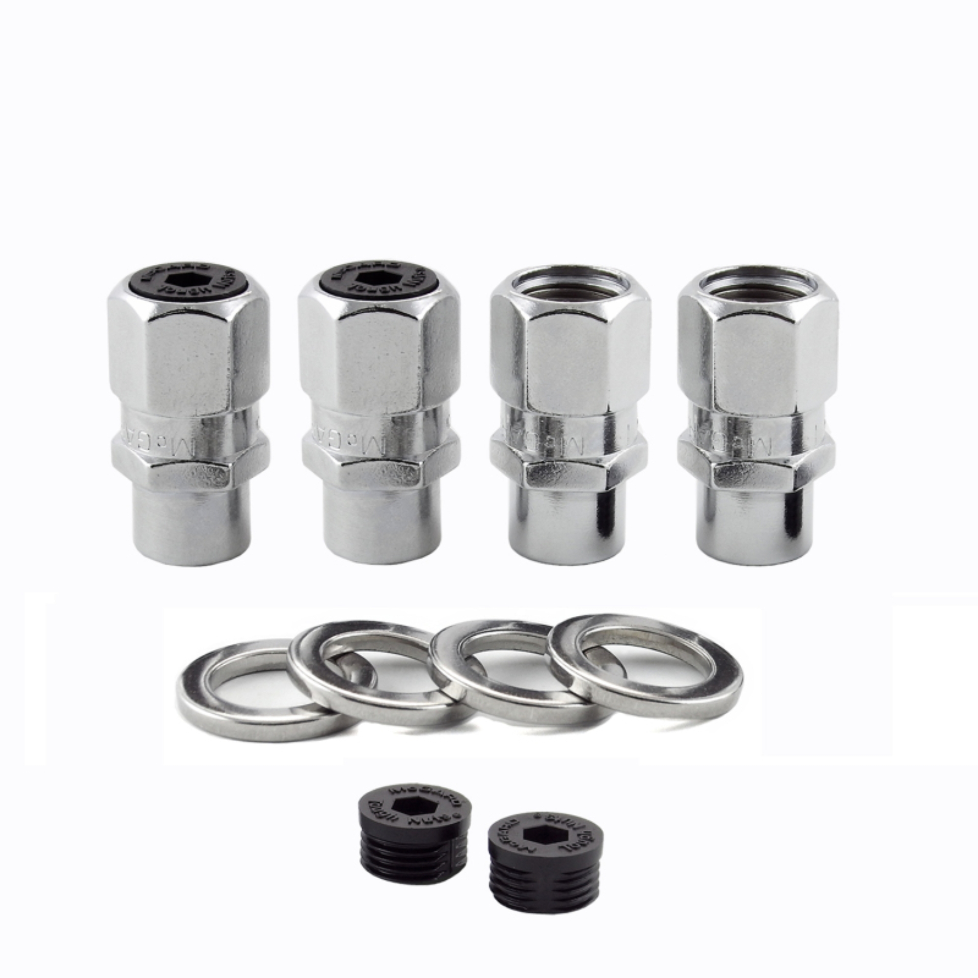 Picture of McGard Hex Lug Nut (Drag Racing Short Shank) 7/16-20 / 13/16 Hex / 1.6in. Length (4-Pack) - Chrome