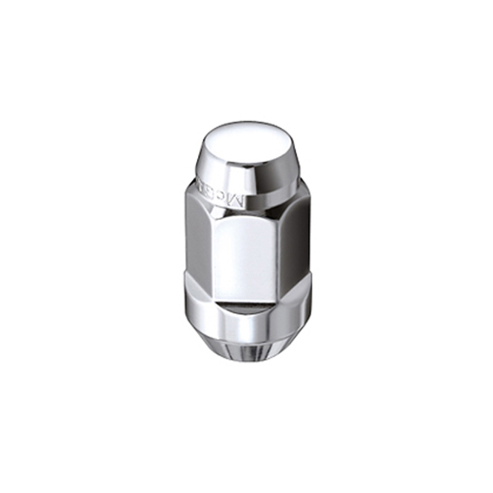 Picture of McGard Hex Lug Nut (Cone Seat Bulge Style) M14X1.5 / 13/16 Hex / 1.945in. Length (4-Pack) - Chrome