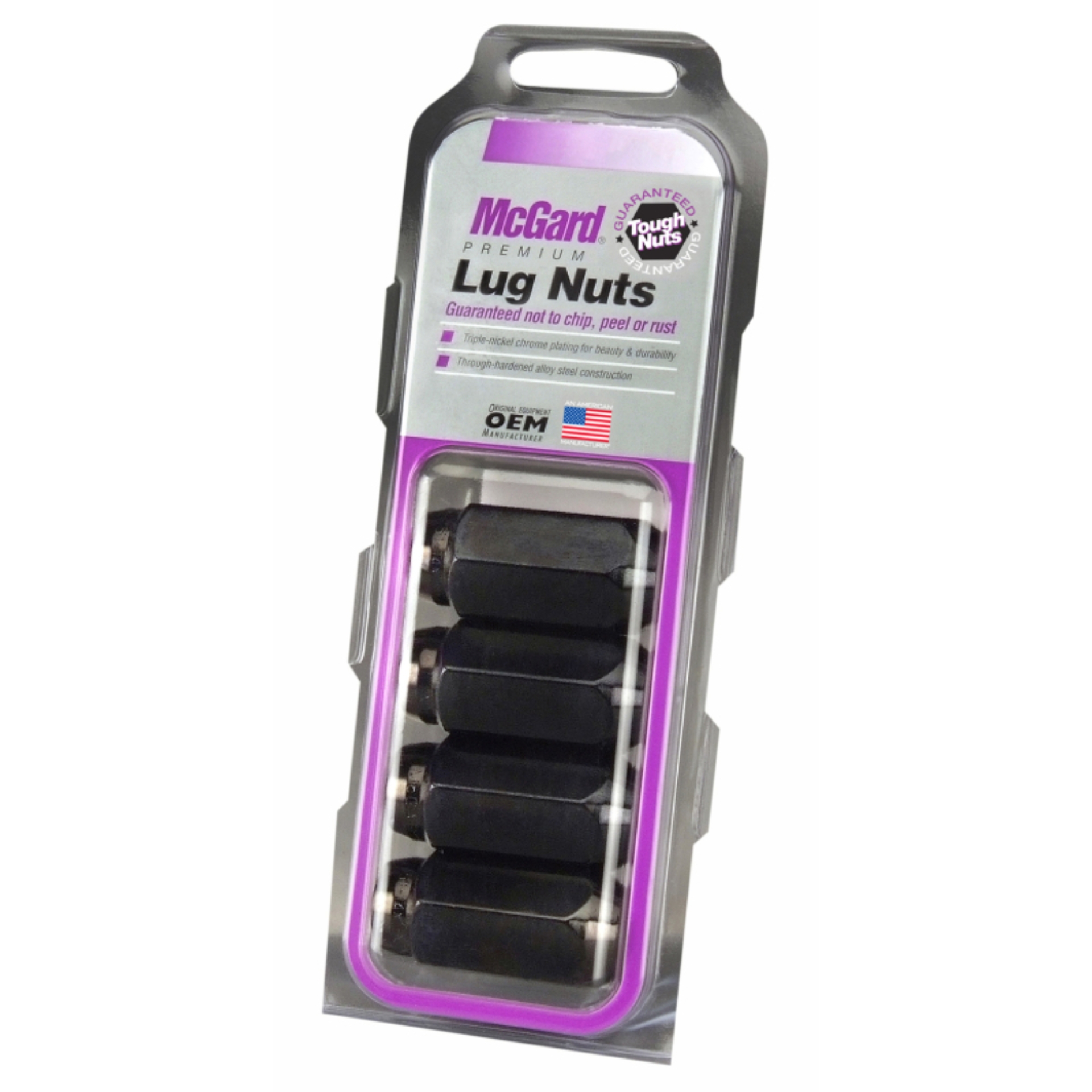 Picture of McGard Hex Lug Nut (Cone Seat) M14X1.5 / 13/16 Hex / 1.945in. Length (4-Pack) - Black