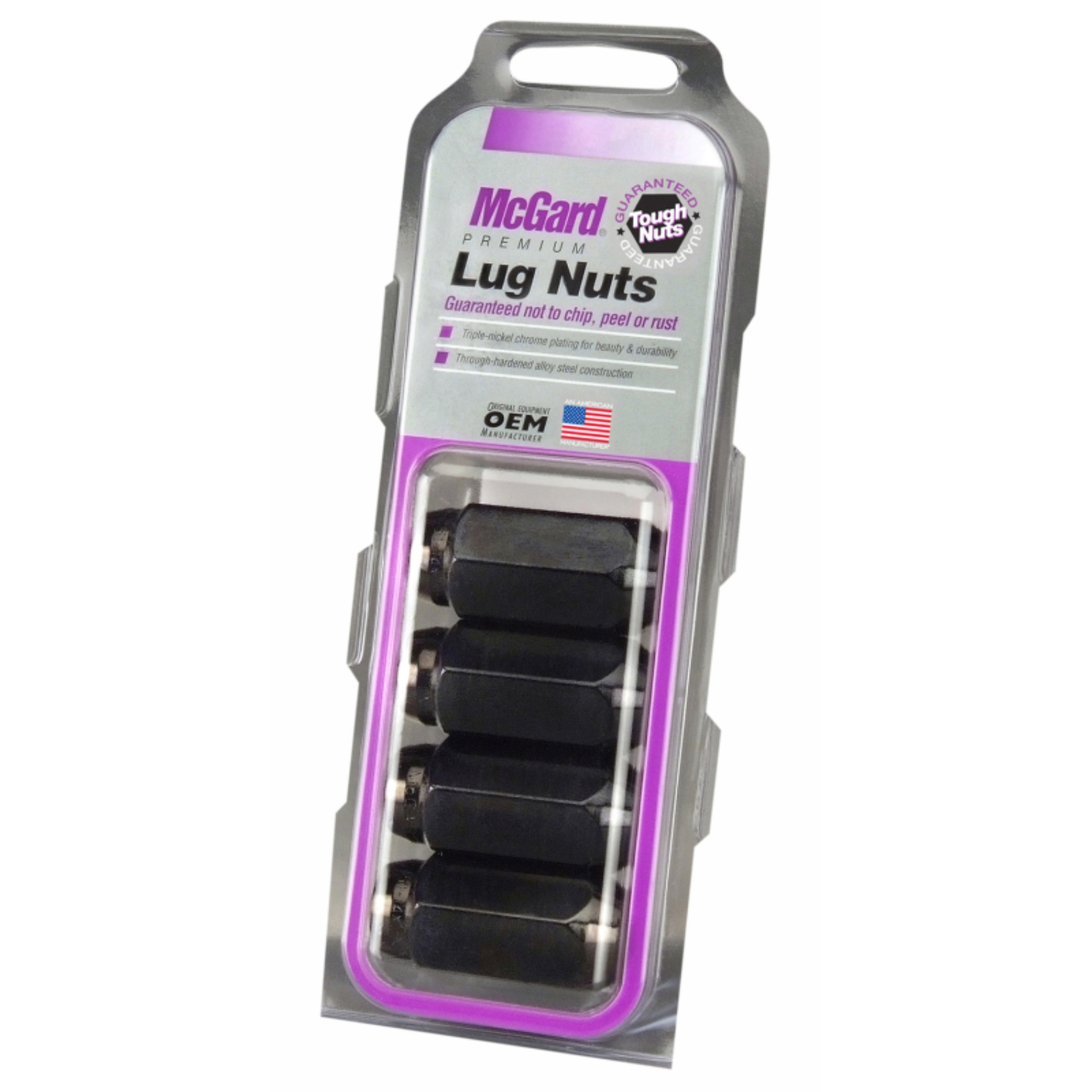 Picture of McGard Hex Lug Nut (Cone Seat) M14X1.5 / 22mm Hex / 1.945in. Length (4-Pack) - Black
