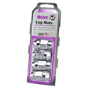 Picture of McGard Hex Lug Nut (Cone Seat Bulge Style) M14X1.5 / 22mm Hex / 1.945in. Length (4-Pack) - Chrome
